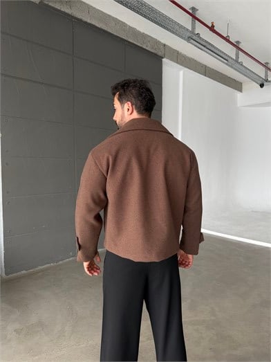 Kahve Kruvaze Boxy Kaşe SNZ 6361