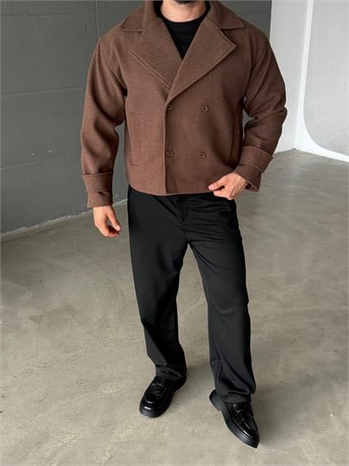Kahve Kruvaze Boxy Kaşe SNZ 6361