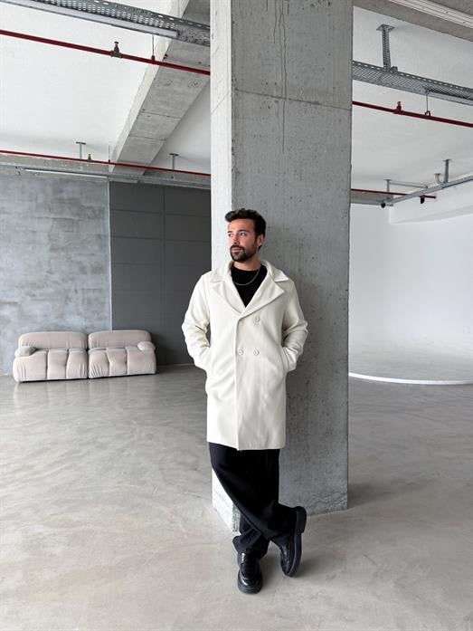 Kırıkbeyaz Kruvaze Uzun Yün Astarlı Kaşe LNS