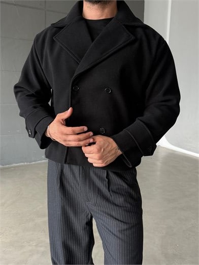 Siyah Kruvaze Boxy Kaşe SNZ 6361