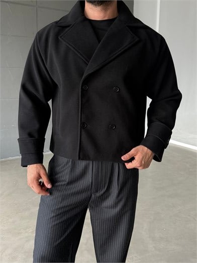 Siyah Kruvaze Boxy Kaşe SNZ 6361