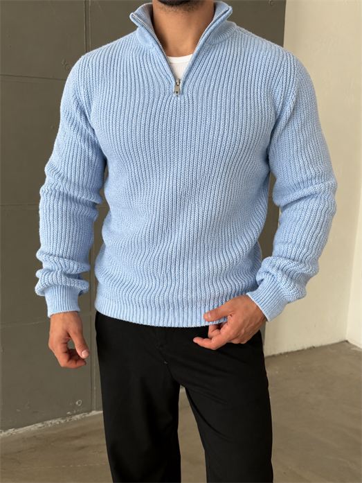 Bebemavi Yarım Zip Şardonlu Pamuk Teddy Boxy Fit Kazak AU