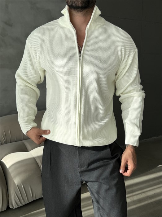 Ekru Triko Tam Zip TB