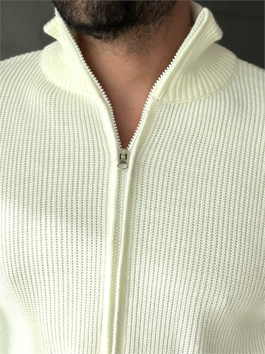 Ekru Triko Tam Zip TB