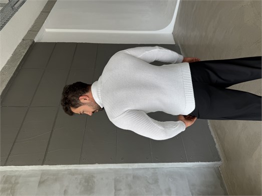 Ekru Yarım Fermuarlı Elegant Basic Kazak TB