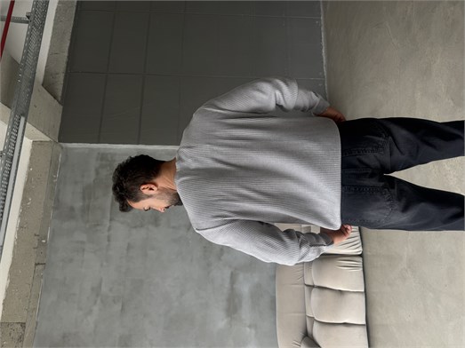 Gri Triko Pamuk Sweat Henley PNC 6059
