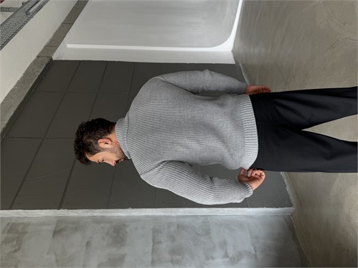 Gri Yarım Fermuarlı Elegant Basic Kazak TB