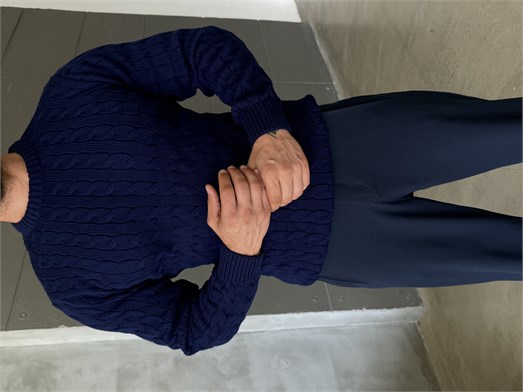 Lacivert Örgü Desen Kazak TB