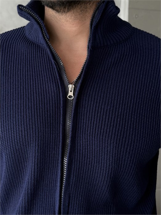 Lacivert Triko Tam Zip TB