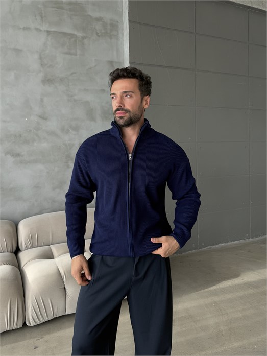 Lacivert Triko Tam Zip TB