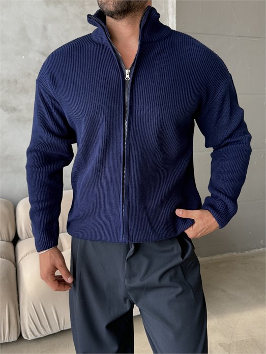 Lacivert Triko Tam Zip TB