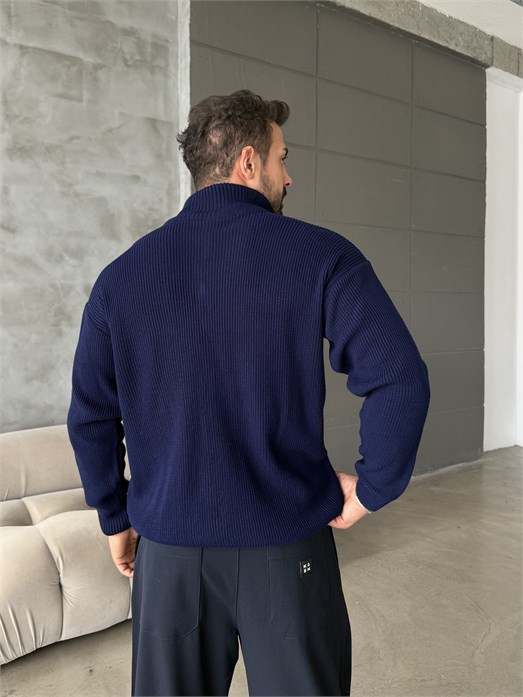 Lacivert Triko Tam Zip TB