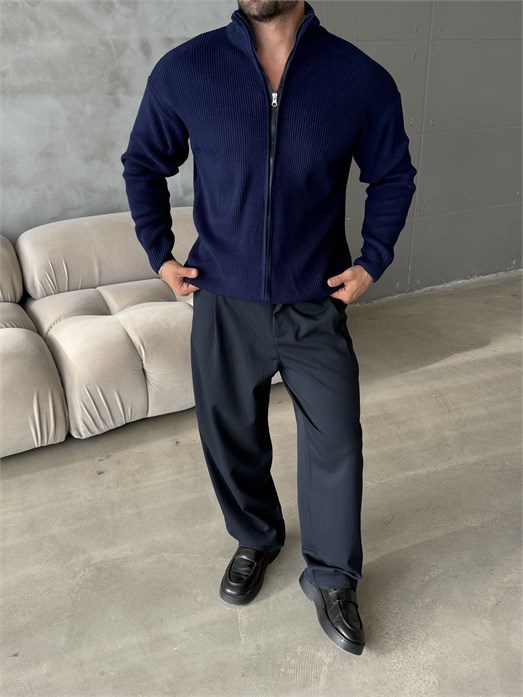 Lacivert Triko Tam Zip TB