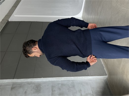 Lacivert Yarım Fermuarlı Elegant Basic Kazak TB