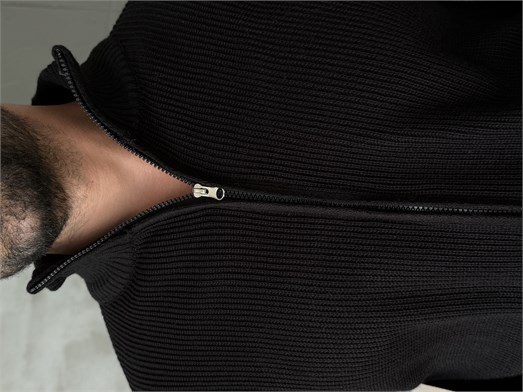 Siyah Triko Tam Zip TB
