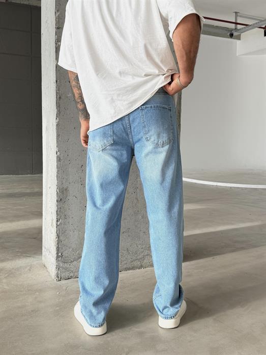 Açık Mavi Düz Baggy Kot Pantolon DM