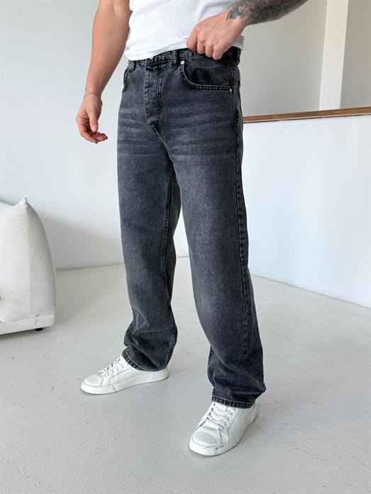 Antrasit Düz Baggy Kot Pantalon 643-2 DP