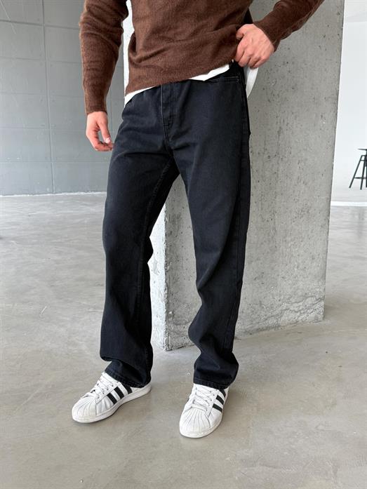 Antrasit Düz Baggy Kot Pantolon DM
