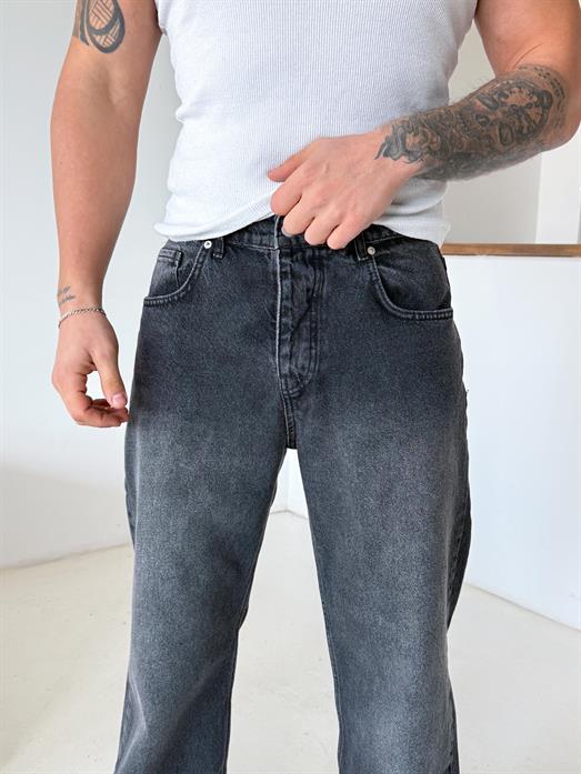 Antrasit Taşlı Baggy Kot Pantalon 645 DP
