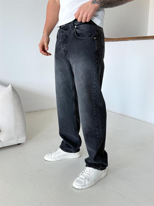 Antrasit Taşlı Baggy Kot Pantalon 645 DP
