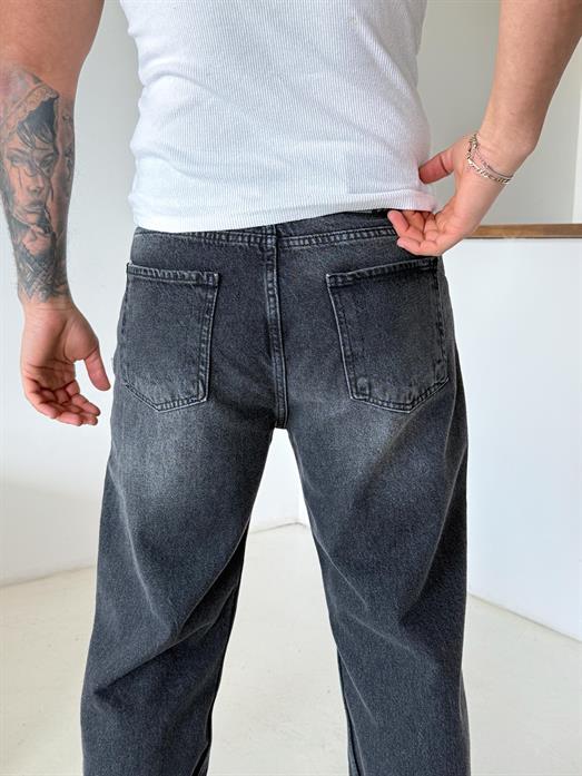 Antrasit Taşlı Baggy Kot Pantalon 645 DP