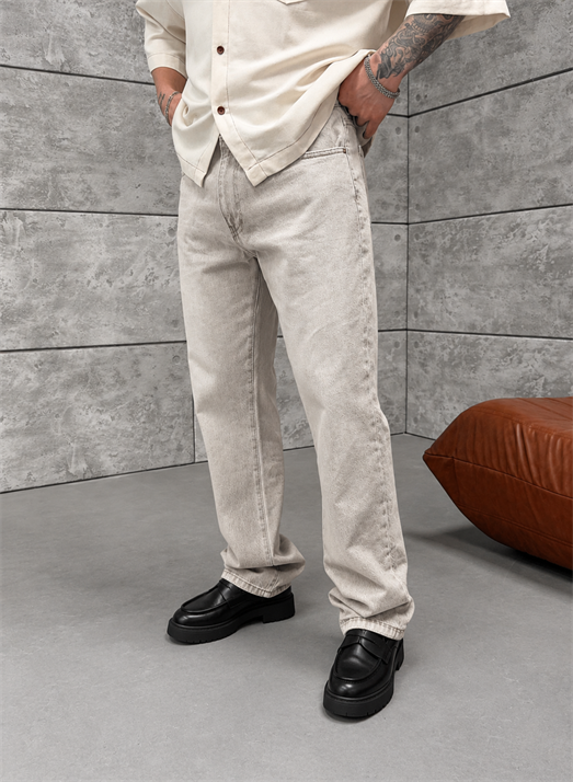 Bej Yumuşak Kalın Kot Havuç Pantalon PLZ 27307
