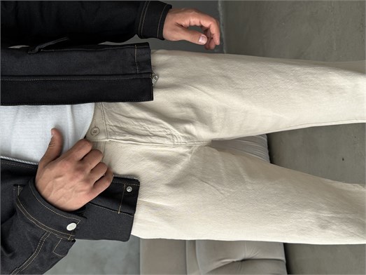 Bej Yumuşak Pamuk Kot Pantalon 7085 RTR