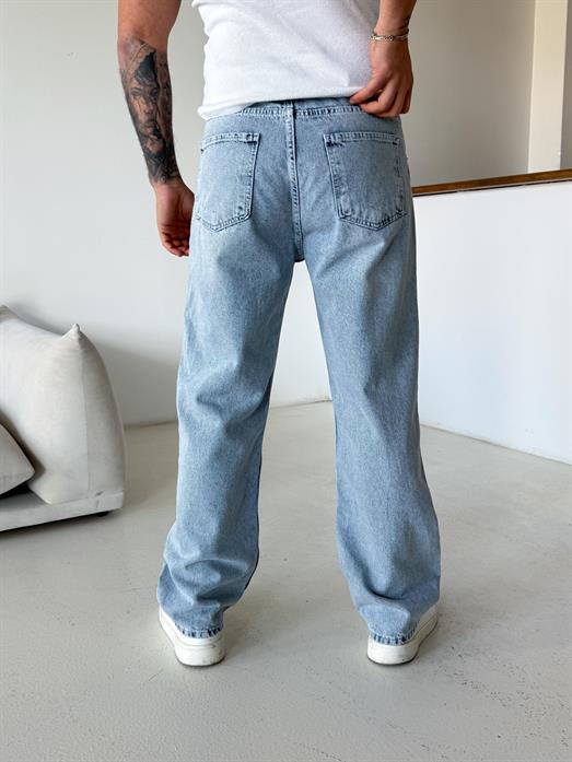 Buz Mavi Baggy Kot Pantalon 652-2
