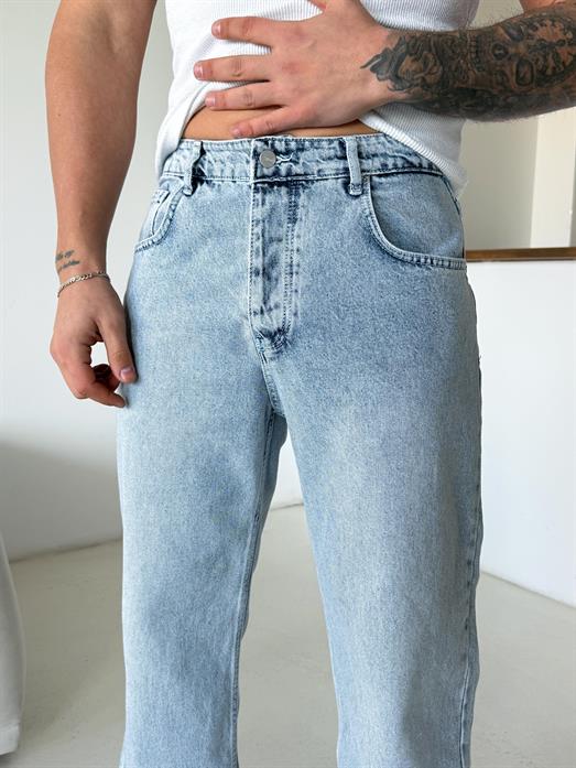 Buz Mavi Baggy Kot Pantalon 652-2