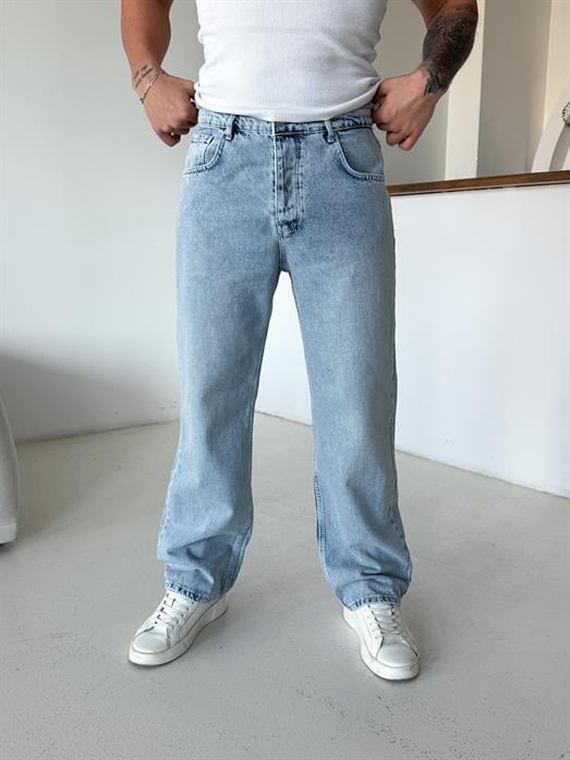 Buz Mavi Baggy Kot Pantalon 652-2