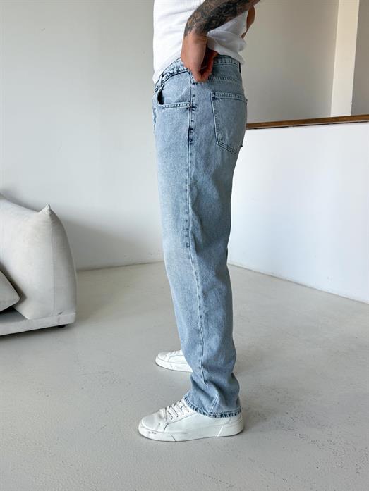 Buz Mavi Baggy Kot Pantalon 652-2