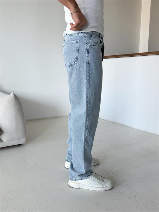 Buz Mavi Baggy Kot Pantalon 652-2