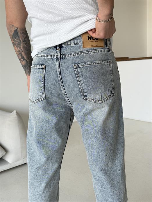 Buz Mavi Taşlamalı Boy Friend Kot Pantalon MB 654-1