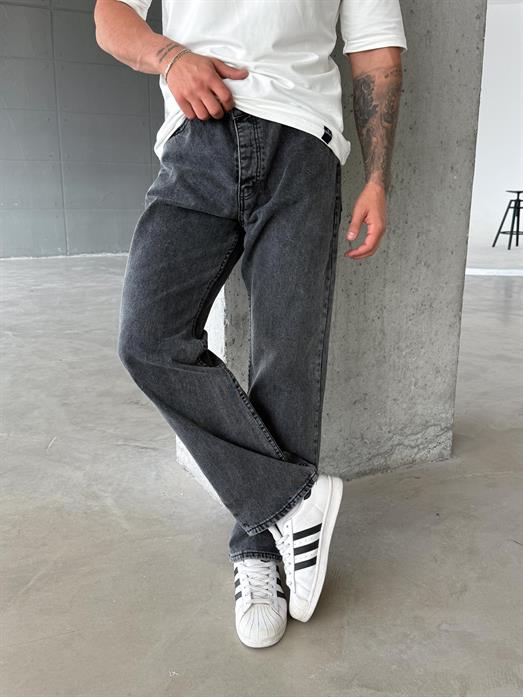 Gri Düz Baggy Kot Pantolon DM