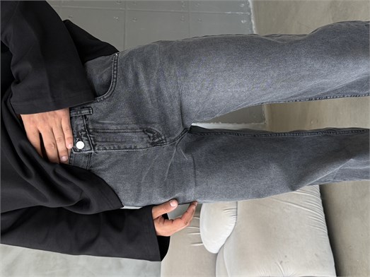 Gri Taşlamalı Baggy Kot Pantalon MOB