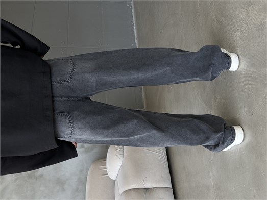 Gri Taşlamalı Baggy Kot Pantalon MOB