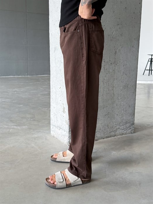 Kahve Baggy Kot Pantalon SNZ 005