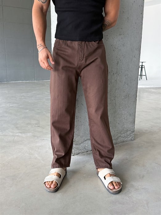 Kahve Baggy Kot Pantalon SNZ 005