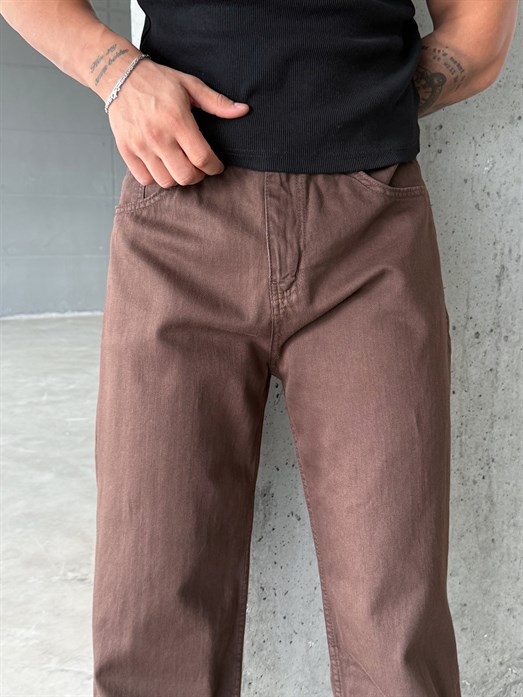 Kahve Baggy Kot Pantalon SNZ 005