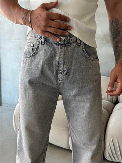 Kahve Taşlamalı Baggy Kot Pantalon MOB
