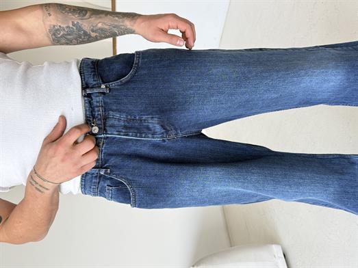 Koyu Mavi Desenli Baggy Kot Pantalon MB 665-2