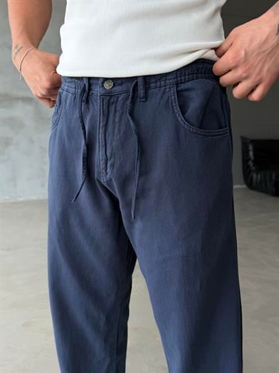 Lacivert Bağcıklı Yazlık Kot Pantalon RSP 21076
