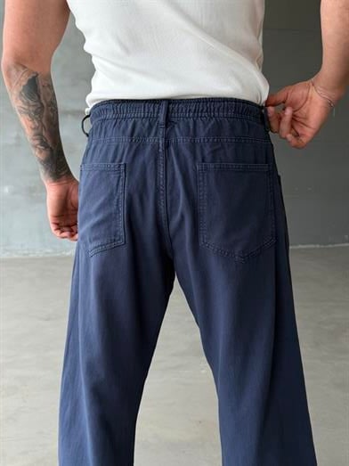 Lacivert Bağcıklı Yazlık Kot Pantalon RSP 21076