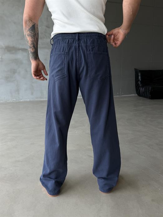Lacivert Bağcıklı Yazlık Kot Pantalon RSP 21076
