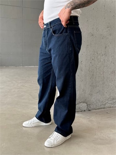 Lacivert Baggy Kot Pantalon MB