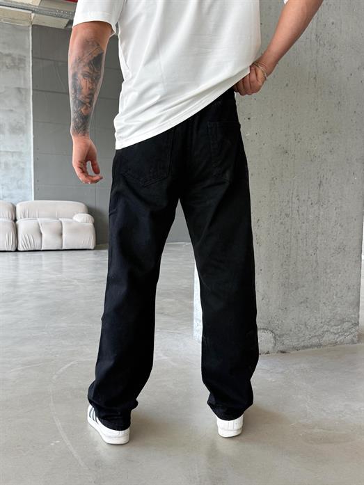 Siyah Düz Baggy Kot 666-2 DP