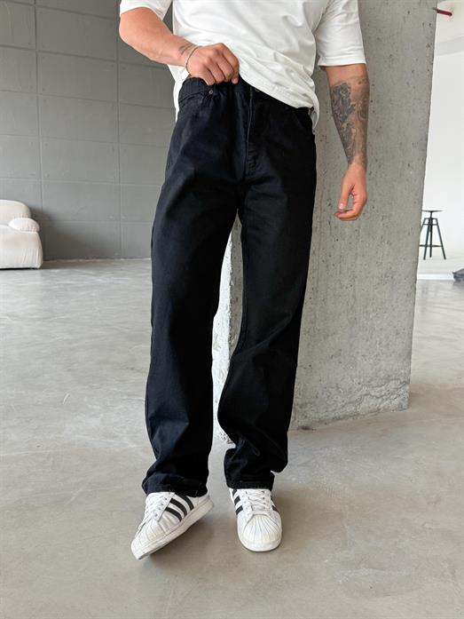 Siyah Düz Baggy Kot 666-2 DP