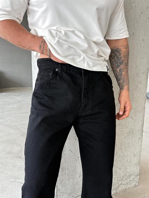 Siyah Düz Baggy Kot Pantolon DM
