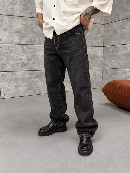 Siyah Yumuşak Kalın Kot Havuç Pantalon PLZ 27307
