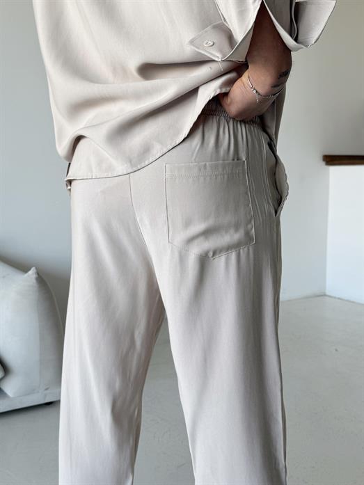 Bej Diogenal Tensel Pamuk Bol Pantalon SNZ 13201